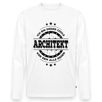 Architekt Geburtstag Gebäudeplanung Geschenk - Männer Premium Bio Langarmshirt - Weiß - Vorne - Nico (187cm)