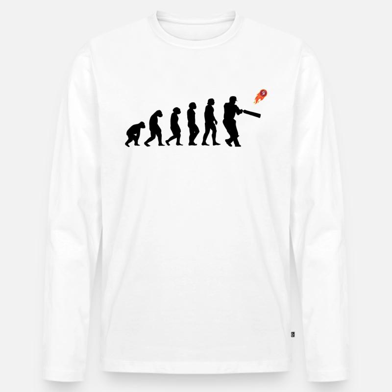 Kricketspieler Cricket-game Evolution - Männer Premium Bio Langarmshirt - Weiß