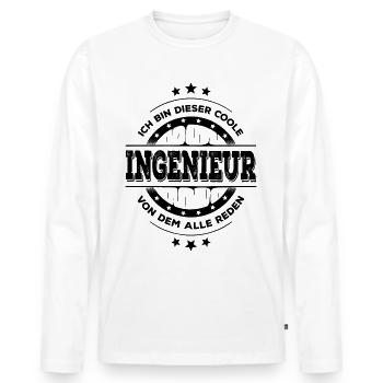 Ingenieur Geburtstag Ingenieurtechnik Geschenk - Männer Premium Bio Langarmshirt - Weiß - Vorne - Nico (187cm)