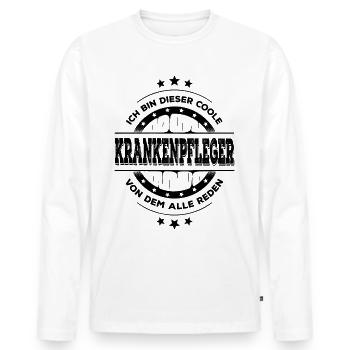 Krankenpfleger Geburtstag Krankenpflege Geschenk - Männer Premium Bio Langarmshirt - Weiß - Vorne - Nico (187cm)