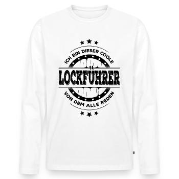 Lockführer Geburtstag Triebfahrzeugführer Geschenk - Männer Premium Bio Langarmshirt - Weiß - Vorne - Nico (187cm)
