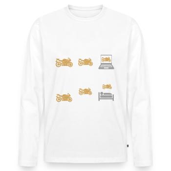 Meine Freizeit v2 37 Motorrad - Männer Premium Bio Langarmshirt - Weiß - Vorne - Nico (187cm)