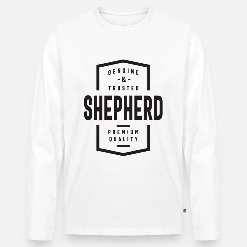 Schäfer Echt und vertrauenswürdig - Männer Premium Bio Langarmshirt - Weiß