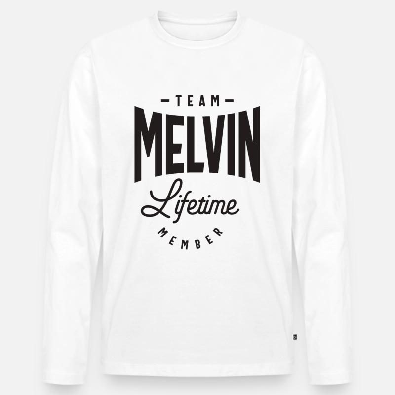 Melvin Benutzerdefinierter Name - Männer Premium Bio Langarmshirt - Weiß