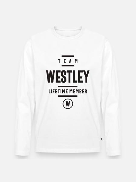 Westley Custom Name - Men's Premium Organic Long Sleeve Shirt - white