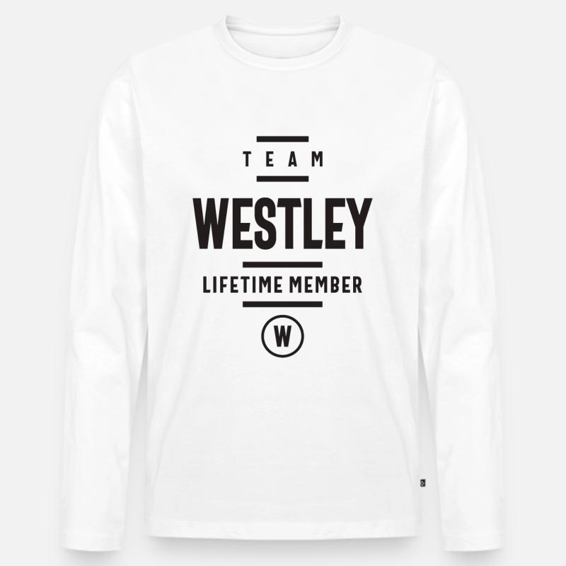 Westley Benutzerdefinierter Name - Männer Premium Bio Langarmshirt - Weiß