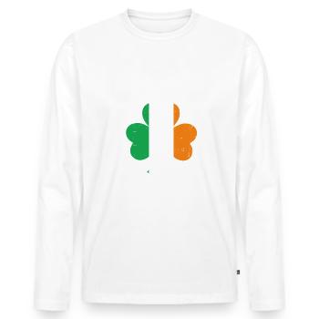 Kiss Me Im Irish Funny St Patricks Day - Männer Premium Bio Langarmshirt - Weiß - Vorne - Nico (187cm)
