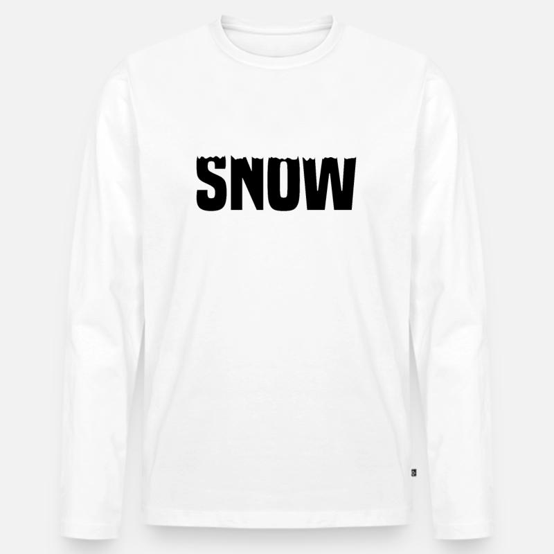 Snow Schnee - Männer Premium Bio Langarmshirt - Weiß