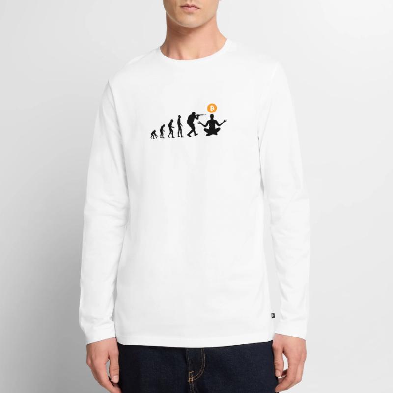 Évolution du Bitcoin T-shirt manches longues Premium bio Homme