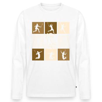 Badminton - T-shirt manches longues Premium bio Homme - blanc - Devant - Nico (187cm)