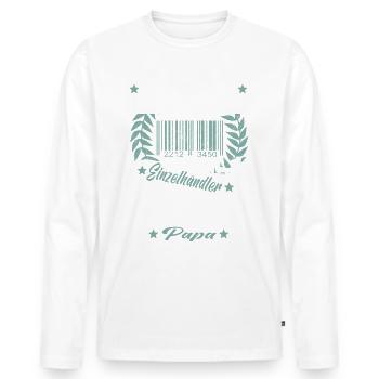 Verkäufer Vatertag Einzelhandel Einzelhändler Papa - Männer Premium Bio Langarmshirt - Weiß - Vorne - Nico (187cm)