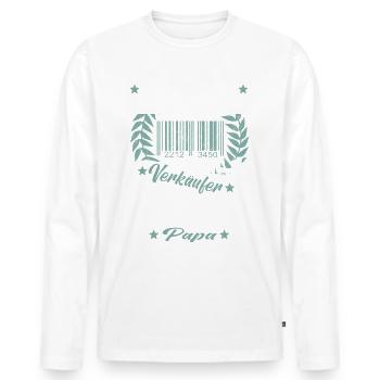 Verkäufer Vatertag Einzelhandel Einzelhändler Papa - Männer Premium Bio Langarmshirt - Weiß - Vorne - Nico (187cm)