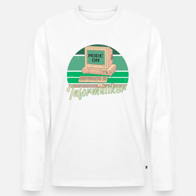 Fachinformatiker Computer Programmierer Vater - Männer Premium Bio Langarmshirt - Weiß