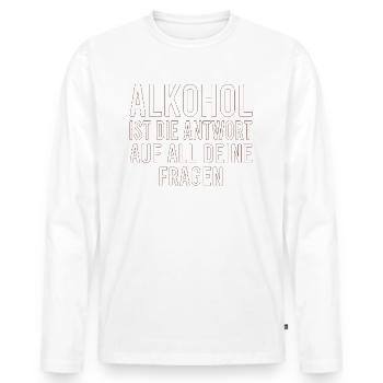 Vatertag Himmelfahrt Bier Nachbar Nachbarn Saufen - Männer Premium Bio Langarmshirt - Weiß - Vorne - Nico (187cm)