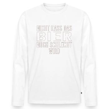 Vatertag Himmelfahrt Bier Nachbar Nachbarn Saufen - Männer Premium Bio Langarmshirt - Weiß - Vorne - Nico (187cm)
