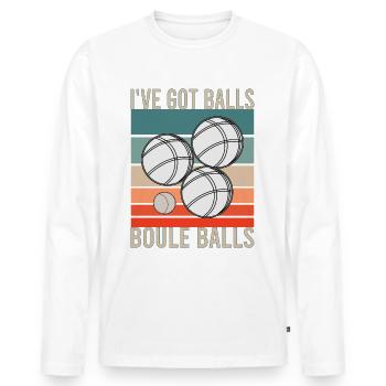 Boccia Boule Petanque Ball Sports Ball Game - Men's Premium Organic Long Sleeve Shirt - white - Front - Nico (187cm)