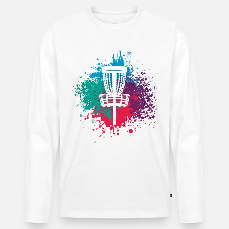 Disc Golf Discgolf Ultimate Discgolf Spieler Disc - Männer Premium Bio Langarmshirt - Weiß