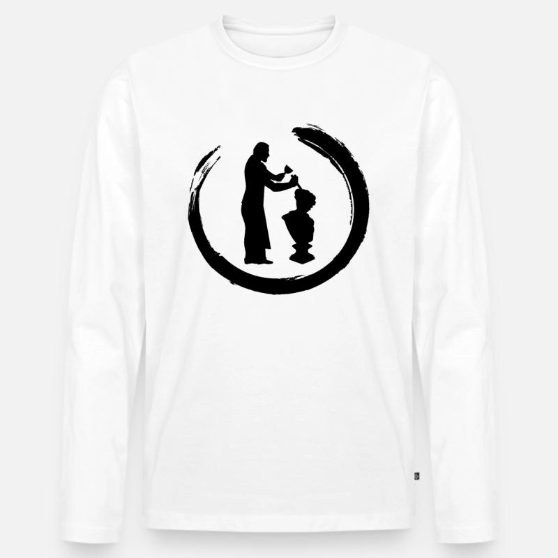 Steinmetz Handwerker Steinbildhauer Bildhauer - Männer Premium Bio Langarmshirt - Weiß