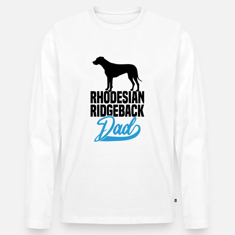 Rhodesian Ridgeback Dad - Männer Premium Bio Langarmshirt - Weiß