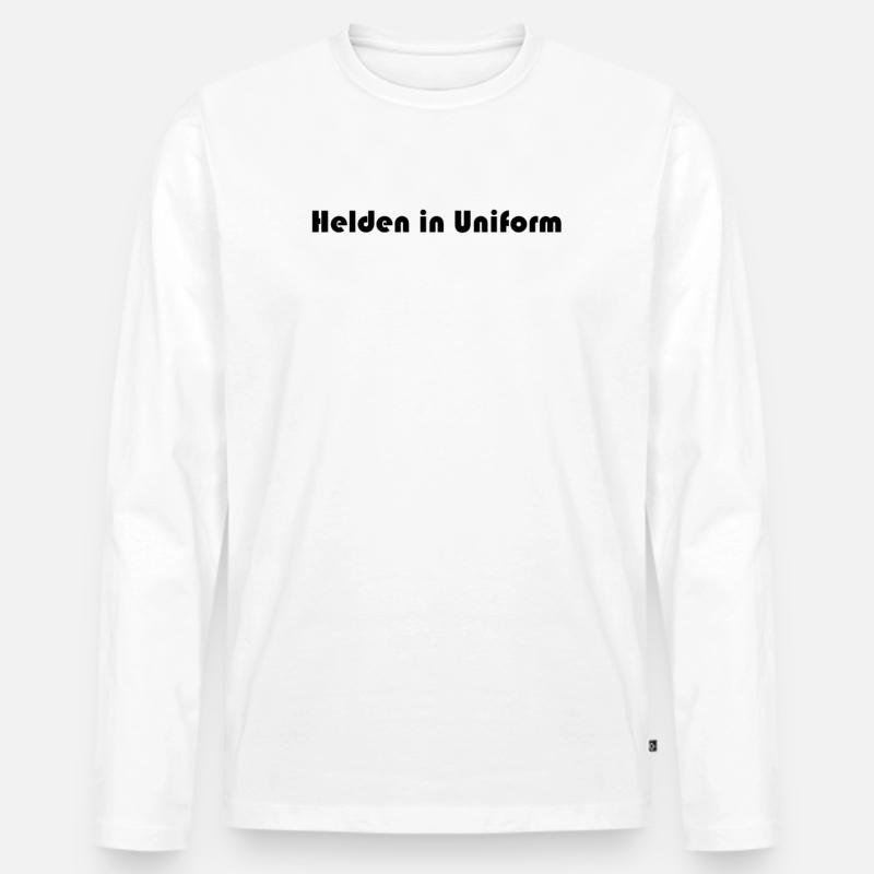 Feuerwehr - Helden in Uniform - Männer Premium Bio Langarmshirt - Weiß