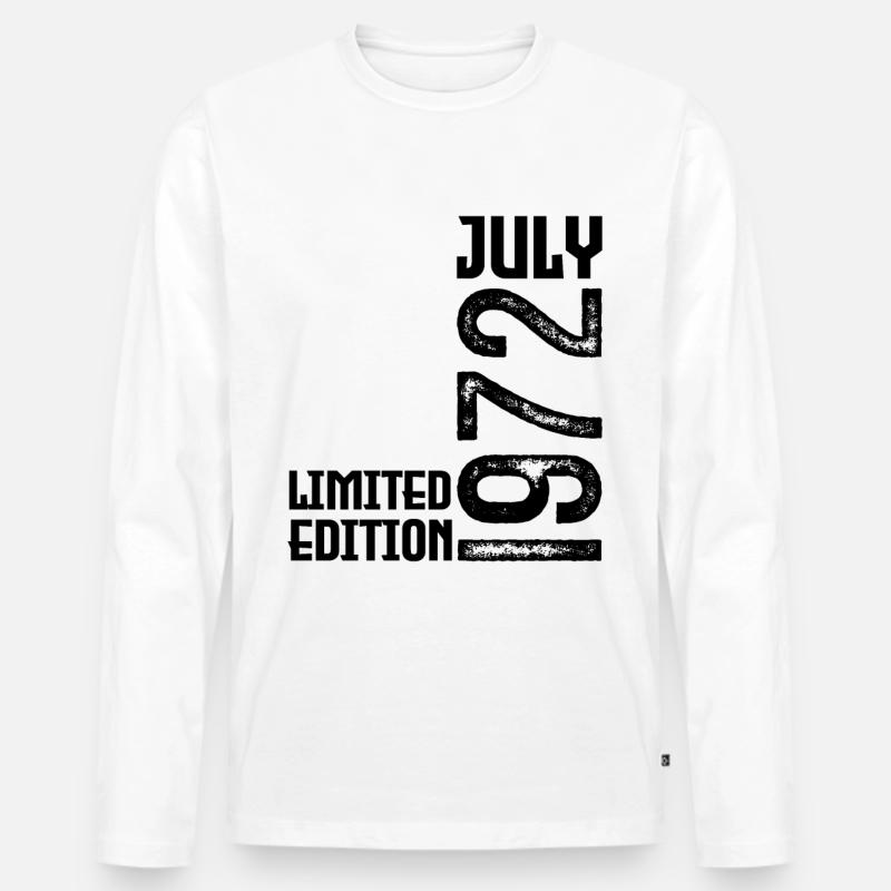 Geschenk Juli 1972. Geburtstag Juli 1972. - Männer Premium Bio Langarmshirt - Weiß