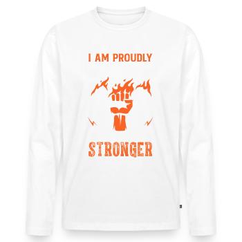 Musculation Bodybuilder Dumbbell Gym Fitness - T-shirt manches longues Premium bio Homme - blanc - Devant - Nico (187cm)