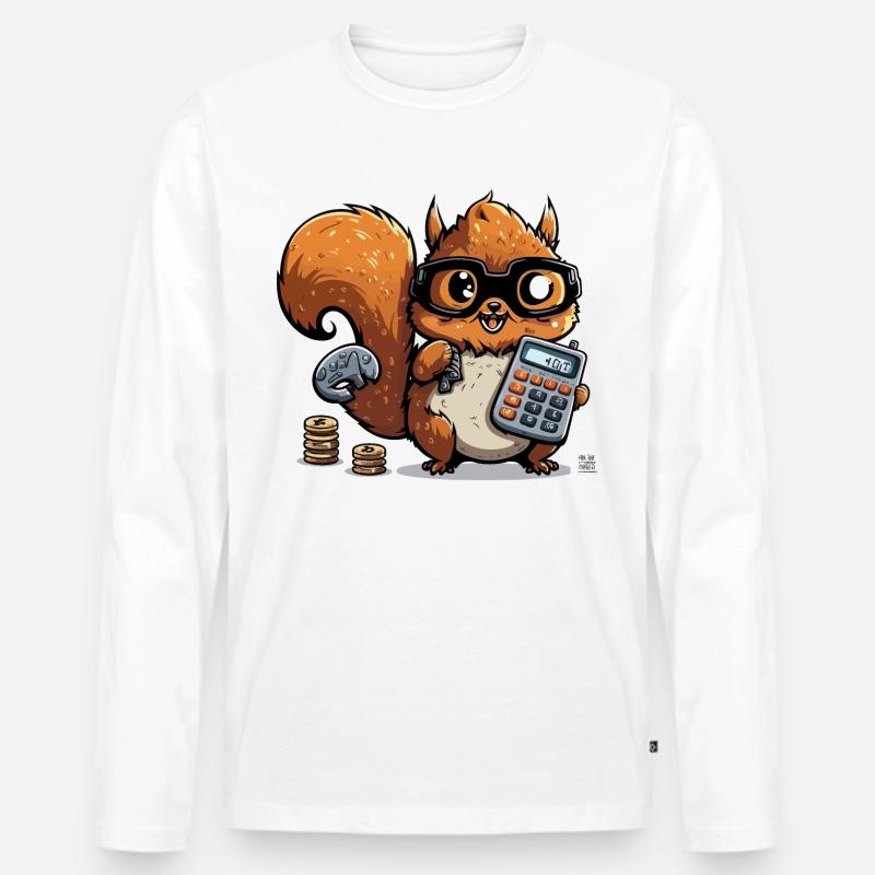 Eichhörnchen-Kulator - Männer Premium Bio Langarmshirt - Weiß