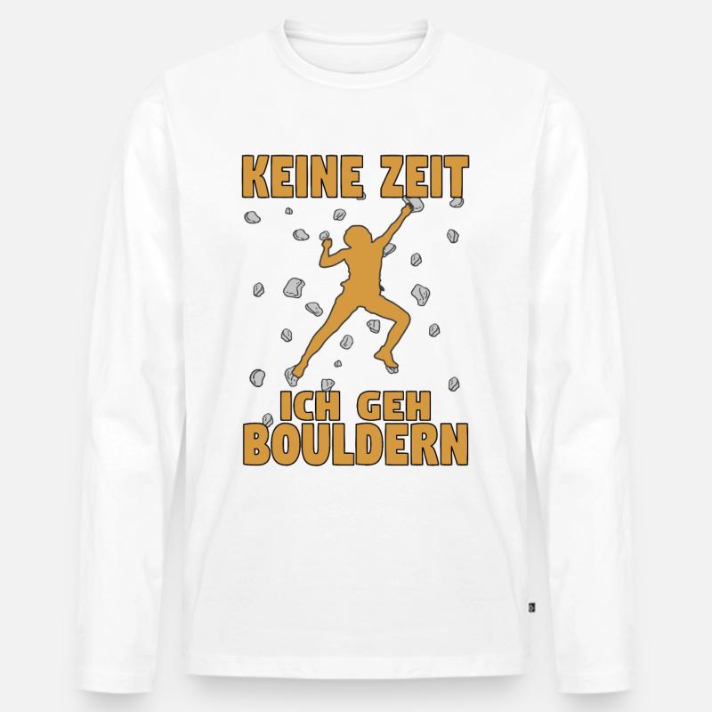 Bouldern Boulder Klettern Boulderer Bouldering - Männer Premium Bio Langarmshirt - Weiß