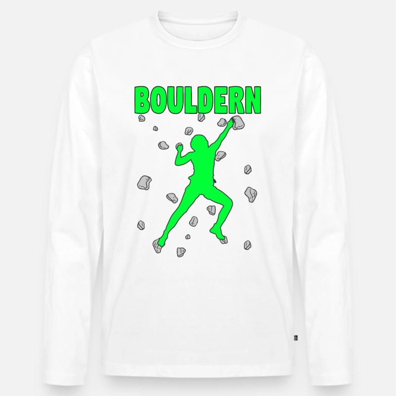 Bouldern Boulder Klettern Boulderer Bouldering - Männer Premium Bio Langarmshirt - Weiß