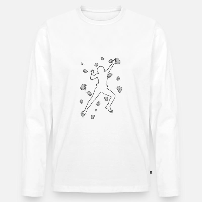 Bouldern Boulder Klettern Boulderer Bouldering - Männer Premium Bio Langarmshirt - Weiß