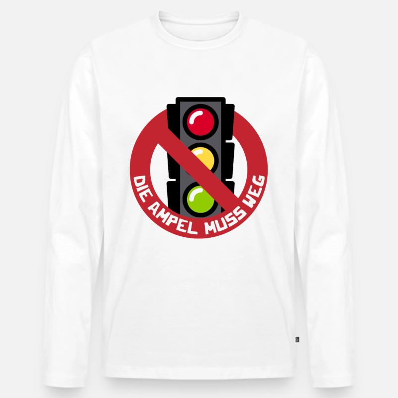 Die Ampel muss weg - Männer Premium Bio Langarmshirt - Weiß