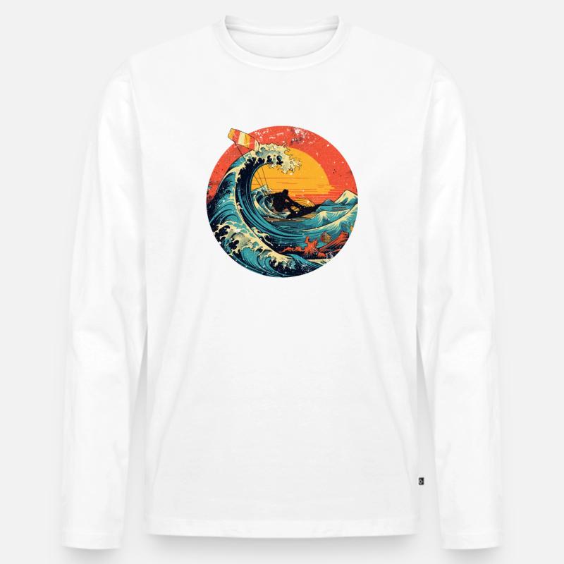 Kitesurf Kiteboard Kitesurfen Kite-Surf-board - Männer Premium Bio Langarmshirt - Weiß