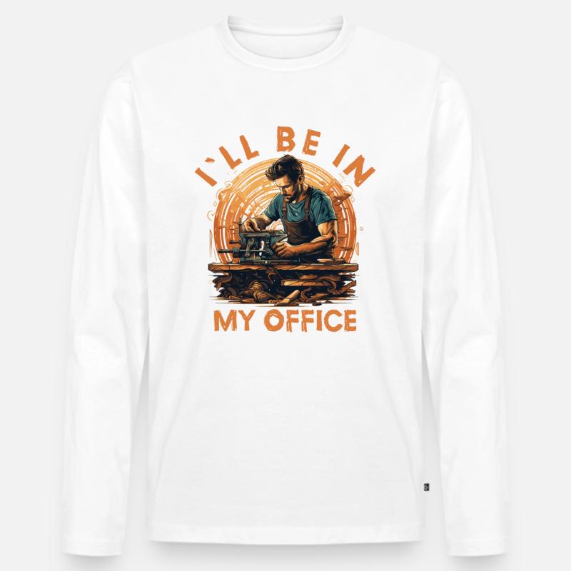 Handwerker Zimmermann-Holzarbeit Zimmerer - Männer Premium Bio Langarmshirt - Weiß