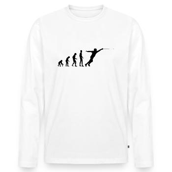 Fechten Evolution Fechter - Männer Premium Bio Langarmshirt - Weiß - Vorne - Nico (187cm)