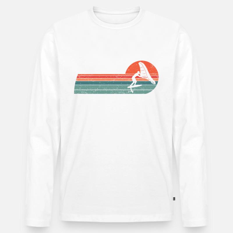 Wingfoil-Surfer Wingfoiling Hydrofoil Kitefoil - Männer Premium Bio Langarmshirt - Weiß