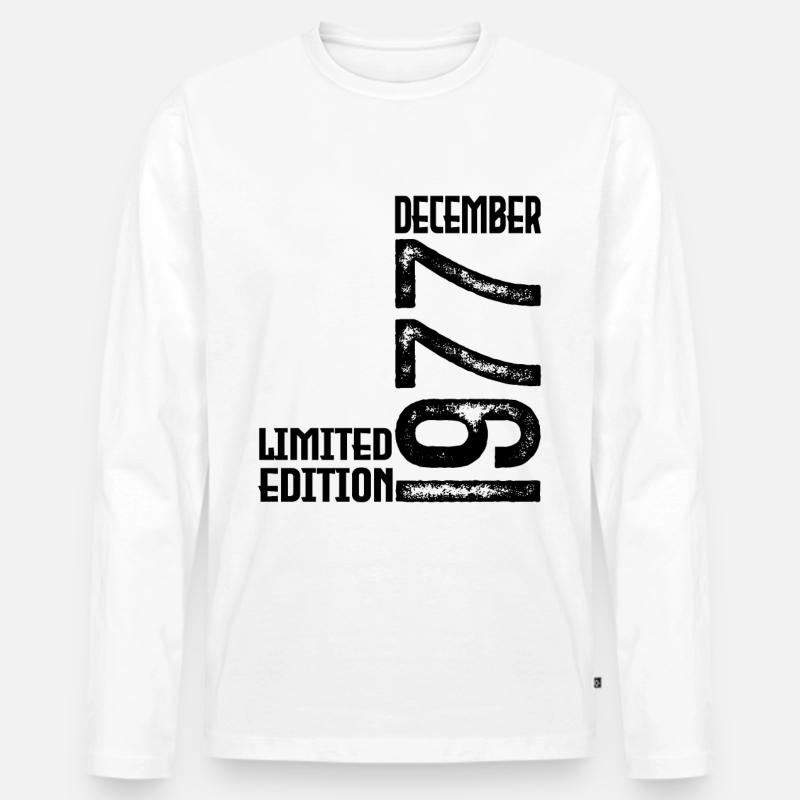 Geburtstagsgeschenk Dezember 1977. Dezember 1977. - Männer Premium Bio Langarmshirt - Weiß
