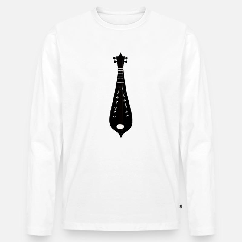 Dulcimer-Musiker Zupfinstrument Hammered Dulcimer - Männer Premium Bio Langarmshirt - Weiß