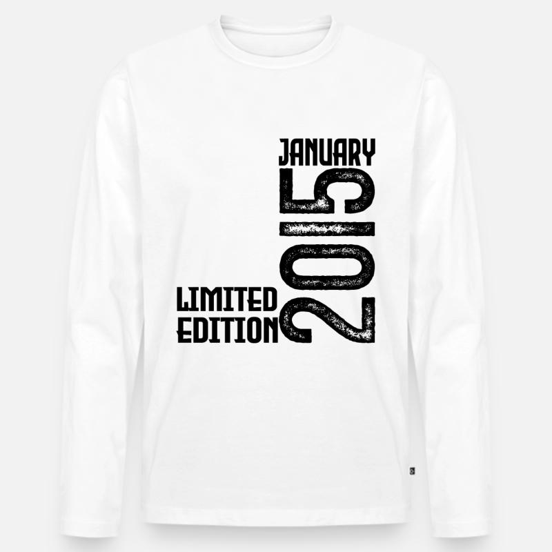 Geburtstagsgeschenk Januar 2015. Januar 2015. - Männer Premium Bio Langarmshirt - Weiß