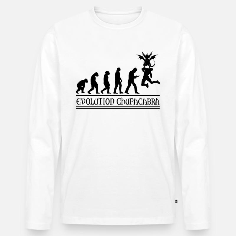 Cryptozoologists Chupacabra Creatures Evolution - Men's Premium Organic Long Sleeve Shirt - white