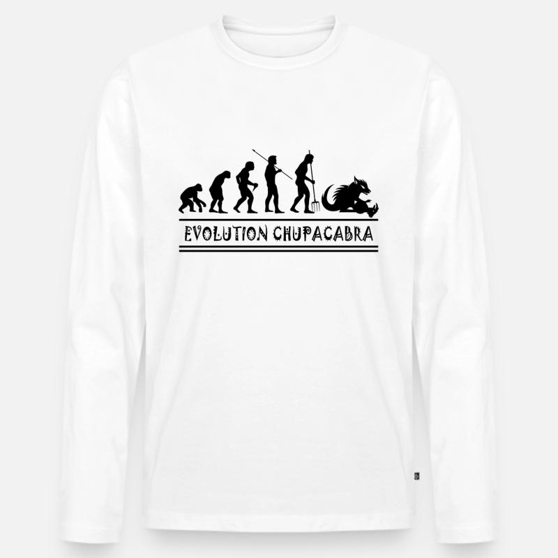 Cryptozoologists Chupacabra Creatures Evolution - Men's Premium Organic Long Sleeve Shirt - white
