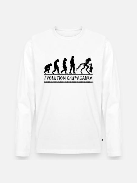 Cryptozoologistes Chupacabra Créatures Évolution - T-shirt manches longues Premium bio Homme - blanc