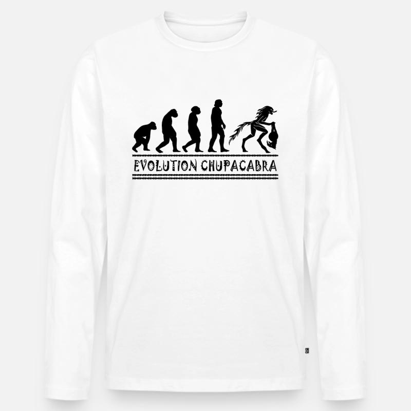 Cryptozoologistes Chupacabra Créatures Évolution - T-shirt manches longues Premium bio Homme - blanc