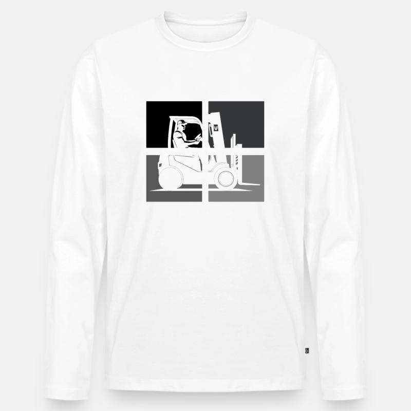 Gabelstaplerfahrer Lagerleiter Lagerist Berufe - Männer Premium Bio Langarmshirt - Weiß