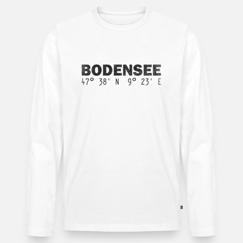 Bodensee Koordinaten - Männer Premium Bio Langarmshirt - Weiß