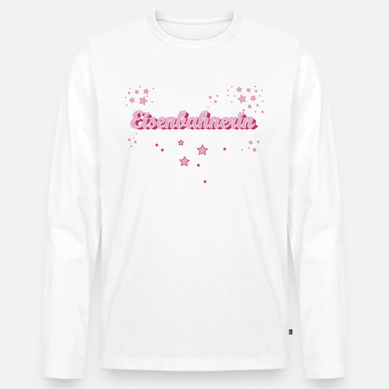 Lokführer Abschluss-Geschenk Eisenbahnerin - Männer Premium Bio Langarmshirt - Weiß