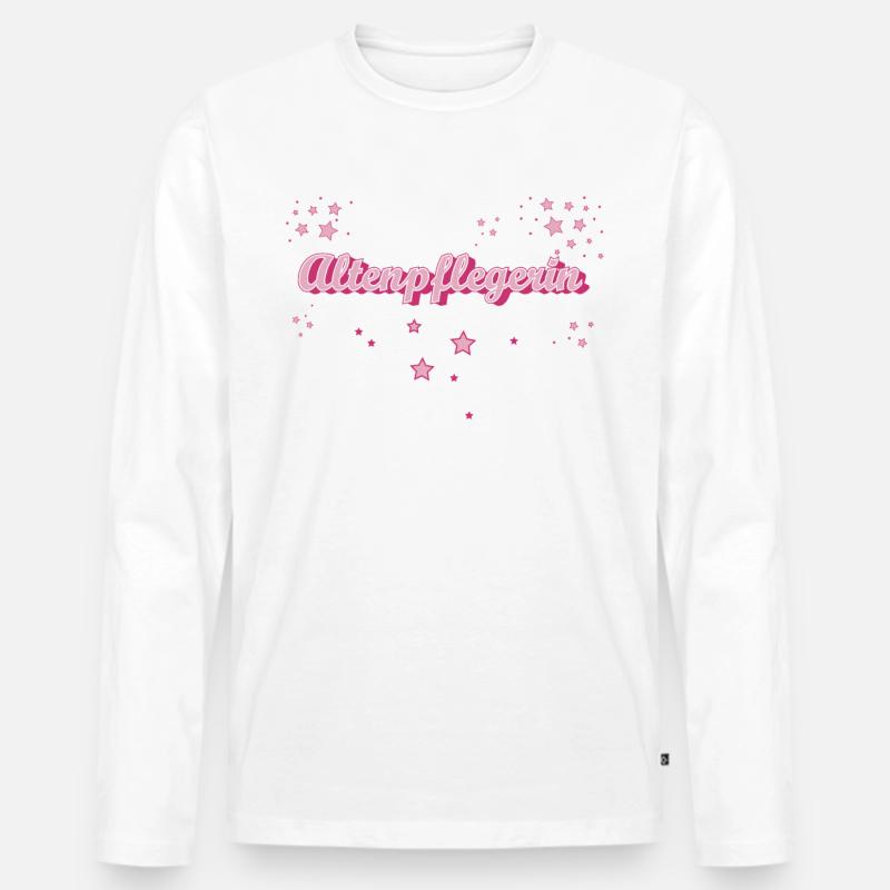 Altenpfleger Abschluss-Geschenk Altenpflegerin - Männer Premium Bio Langarmshirt - Weiß