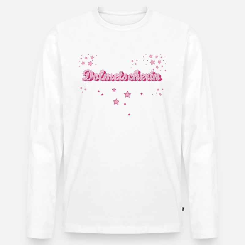 Übersetzer Abschluss-Geschenk Dolmetscherin - Männer Premium Bio Langarmshirt - Weiß