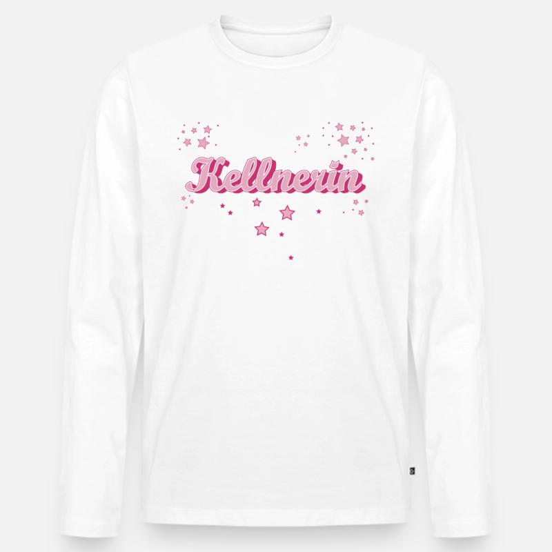 Gastronom-Wirt Abschluss-Geschenk Kellnerin - Männer Premium Bio Langarmshirt - Weiß