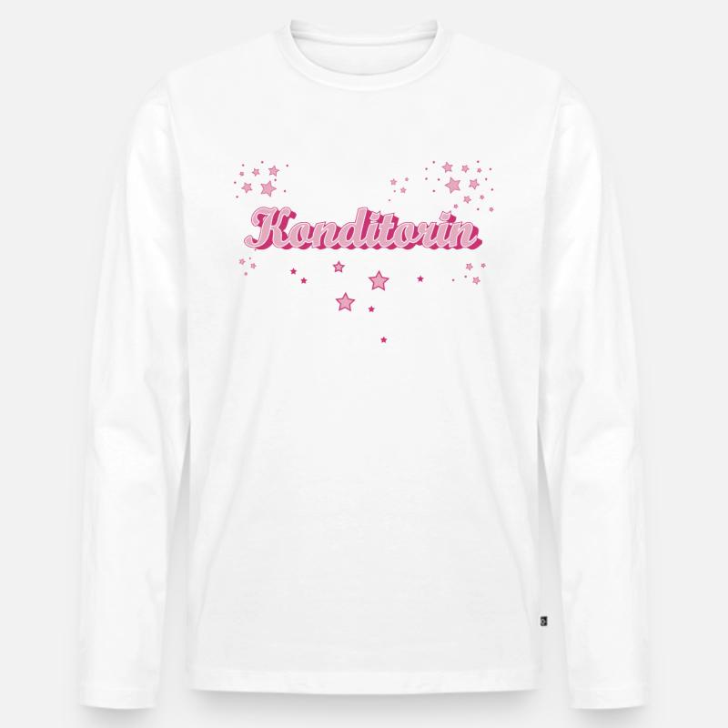 Bäcker Abschluss-Geschenk Konditorin - Männer Premium Bio Langarmshirt - Weiß