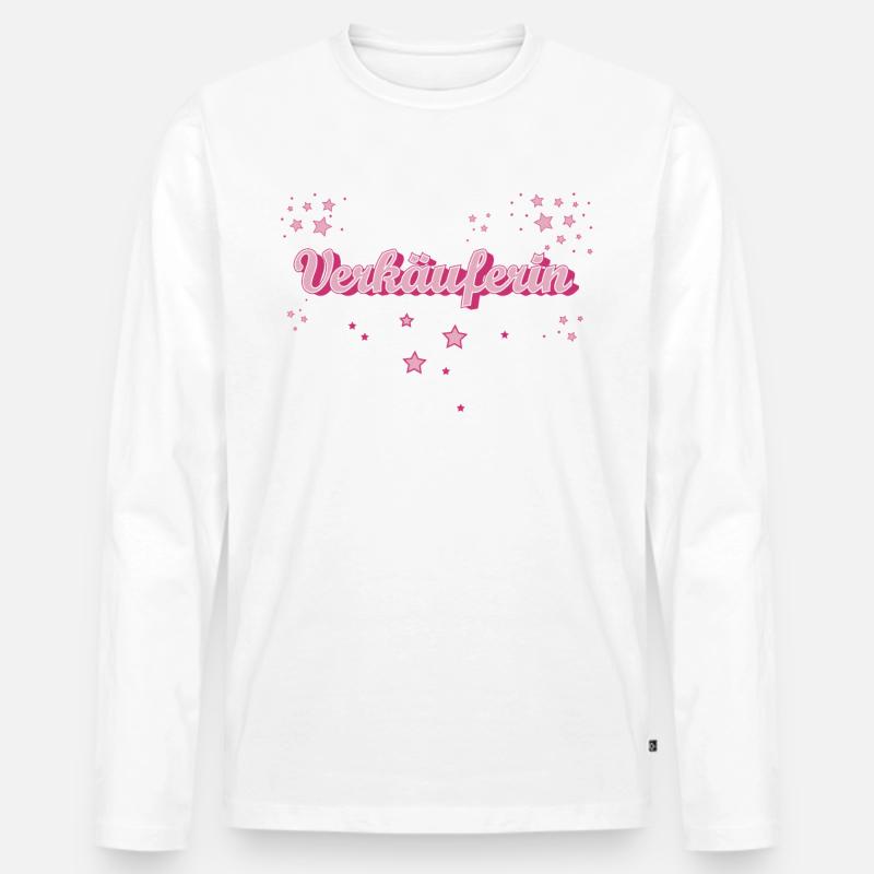 Einzelhändler Abschluss-Geschenk Verkäuferin - Männer Premium Bio Langarmshirt - Weiß